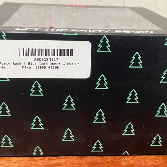 Party Rock Blue Iced Donut Glass Ornament - Glitter & Sprinkles - Picture 6 of 6